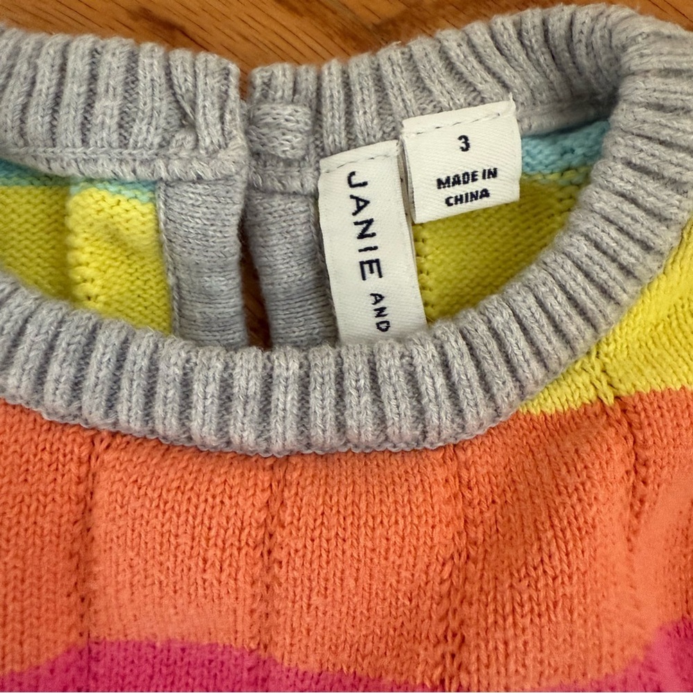 Janie and Jack Colorblocked Toddler Sweater 3t - Picture 3 of 3